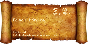 Biach Mónika névjegykártya